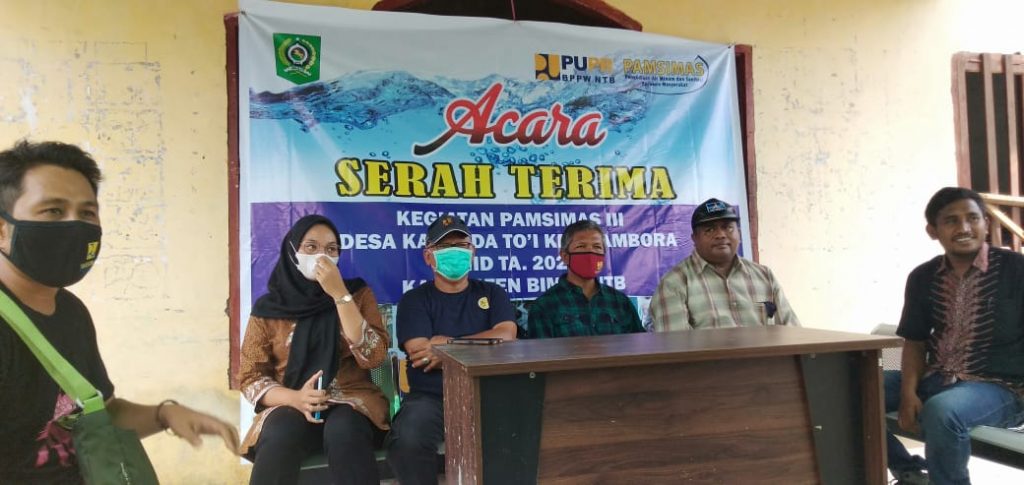 Desa Kawinda To'i, Kecamatan Tambora Kabupaten Bima, Serah Terima Bantuan Pamsimas Dari Dinas Perkim
