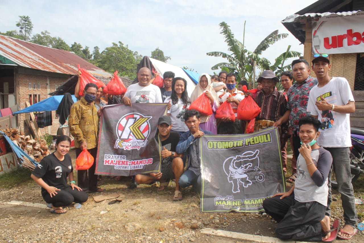 Peduli Kemanusiaan, Persatuan Otomotif Makassar Salurkan Bantuan Di Sulbar