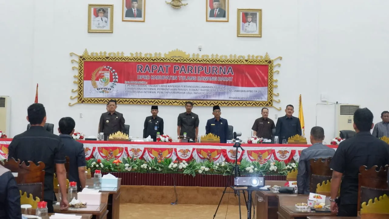Rapat Paripurna DPRD Tubaba Tingkat l Tentang Penanggung Jawaban Pelaksanaan APBD Tahun 2022